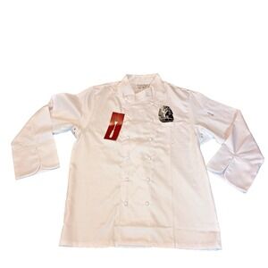 Chef Works Chef Coat Jacket Mens 46 White Executive Long Sleeve Cotton Uniform